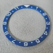 38mm Blue Ceramic bezel insert For Seiko SKX SRPD Turtle Dual Time Mod Flat