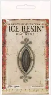 Ice Resin Rune Bezel Small Ellipse Antique Silver