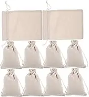 TOGEVAL 10pcs Reusable Cotton Muslin Bags Soft Drawstring Storage Pouches for Produce Wedding and Party Washable Cloth Bags with for Durability