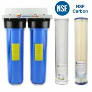 20" x 4.5" Twin Big Blue Housing with NSF carbon and pleated filters