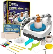 National Geographic Kid’s Pottery Wheel – Complete Pottery Kit for Beginners, Electric Motor, 2 lbs. Air Dry Clay, Sculpting Clay Tools, Patented Integrated Arm, Apron & More, Great Craft Kit for Kids
