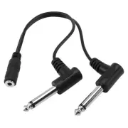 1X(3.5mm 1/8 inch Stereo Female Jack to Dual 1/4 6.35mm Male Plug Mono3070