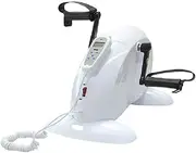 Electric Mini Exercise Bike Pedal Exerciser Mini Exercise Bike Physiotherapy Fitness Bike Elderly Mobility Aid Training Fitness Leg Pedal Exerciser for Gym (White)