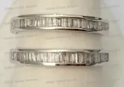 Solitaire Enhancer Baguette Diamonds Ring Guard Wrap White Gold Channel Set