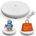 White Electric Motorized Rotating Turntable Display Stand with LED, Type-C Ca...