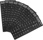 ELAYARD 10pcs Foreign Language Keyboard Stickers Protective Cover for Laptop Notebook Black Background with White Letters Easy to Apply for Language Learners