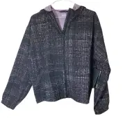 HIND Womens Running Jacket L Hood Black Purple Solace Reflective Active Wear