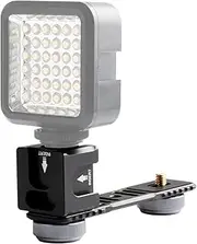 Labymos Universal Aluminium Alloy Gimbal Extention Bar Bracket Adapter with 4 Cold Shoe Mount 1/4 Inch Screw Adapter for LED Video Light Microphone for Smooth Series FeiyuTech Vimble 2 DJI Osmo Mobile