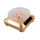 Solar Powered LED Electric Rotating Turntable Display Stand For Phone Gold W GBD