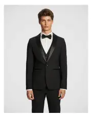 [yd.] Seville Slim Tuxedo Suit Jacket in Black