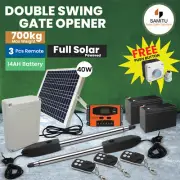 Full Solar Power Double Swing Gate Opener Motor Arm Automatic remote control