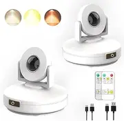 Spot Lamp LED Wireless Ceiling Spotlight, Rechargeable Reading Lamp, Battery Operated Picture Lights with Remote Control, Puck Light with Timer, Dimmable for Wall Art Display, Dartboard, Accent