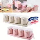 4 Cells Plastic Spice Bottles Jars Containers Box Storage Salt Sugar kitchen