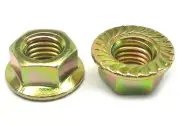 1/4-20 Coarse Grade 5 Hex Flange Nut with Serration Yellow Zinc