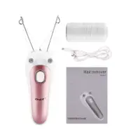 (Pink)Electric Cotton Thread Epilator Body Hair Remover Threading Device