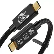 240W 80Gbps 16K 8K USB C Thunderbolt 5 Cable for Hub Dock M4 SSD Laptops Monitor