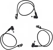 Esforzarse 3 Pcs DC Power Extension Cable, Right Angle Male to Male Plug Jack Extension Cord for Security Cameras, Male to Bare Wire Open End Power Supply Replacement Repair Cable for Monitors, Black