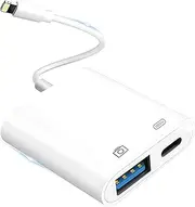 Lightning to USB Camera Adapter for iPhone with Lightning Charging Port iPad USB 3.0 Female OTG Cable to Connect U Disk Keyboard Mouse Hubs Midi
