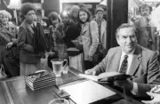 Labour MP Denis Healey signing copies of his book 'Healey's Eye- 1980 Old Photo