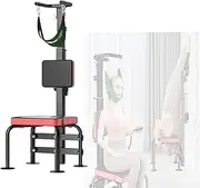 Cervical Traction Chair, Portable Stretching Lumbar Traction Stretching Activity Yoga Fitness Home Neck Protection Bodys Exercise General Elderly Women(Red)