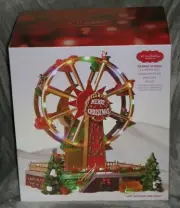 St Nicholas Square Christmas Snow Village FERRIS WHEEL Illuminated Motion NIB