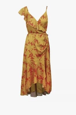 Ted Baker Saraaa Ruffle Midi Wrap Dress Size 2 Uk 10 Brand New With Tag