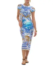 Camilla Mixed Print Midi Dress