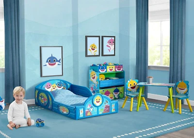 Baby Shark Plastic Sleep and Toddler Bed + Baby Shark Table and Chair Set