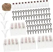 Alipis 1Set Transparent Wishing Bottles with Corks Drift Bottles Includes Glass Jars of Twine Funnels Eye Pins for
