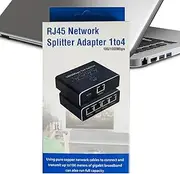 Network Splitter, 1-to-4 Ethernet Cable Splitter, High-Speed Internet Connection Splitter, Gigabit Ethernet Distribution Port for Simultaneous Internet Access