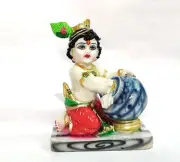 Indian Traditional Little Krishna Statue Multicolor For Pooja