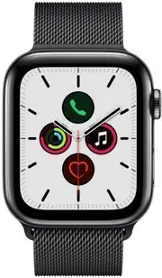 Apple Watch Series 5 - 32GB - GPS - 44mm - Space Grey - Aluminum - Graphite - Milanese Loop Band - Rubber - Refurbished (Good Condition)
