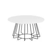 Modern Furniture CYRUS Glass Coffee Table 80cm - White & Black