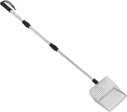 Chicken Poop Scooper Long Handle, Anti Stick Stainless Steel Stretchable Long Handle Sifting Shovel Chicken Coop Accessories Cleaning Tools, Chicken Litter Scoop Metal, Cat