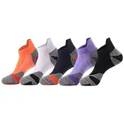 1 Pair Women's Running Socks Sports Socks Breathable Quick Dry Anti-Bacterial cushioned Outdoor ankle Patchwork Nylon Violet Black White for Ski / Snowboard Ru