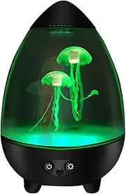 Jellyfish Lamp Silent Night Light Led Aquarium Table Lamp Mood Luminous Flux Lights Electric Lava Lamps for Office Room Desktop Decoration (Color : Black)