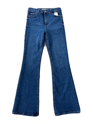 Zara women Denim jeans Size 38 US 6 UK 10 High Waist Skinny Flare Miriam Blue.