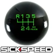BLACK/GREEN BYE FELICIA SHIFT KNOB FOR 6 SPEED SHORT THROW SHIFTER 10X1.5 K14