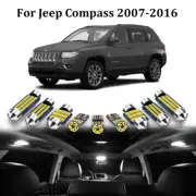 8Pcs White Car Interior LED Lighting Package Kit for JEEP COMPASS 2007-2016 (for: Jeep)