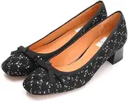[LANVIN en Bleu] Lanvin on Blue 2366 Women's Square Toe Ribbon Motif Pumps, 0672B Pheasant Combi, 24.5 cm E