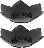 2pcs Lotus Shower Steamer Tray, Silicone Soap Dish Lotus Flower Shape Self Draining Bar Soap Holder Sponge Tray for Kitchen Bathroom Shower Counter