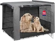 HiCaptain Folding Metal Dog Crate for 42 Inch Wire Pet Cage(Two-Tone Gray)