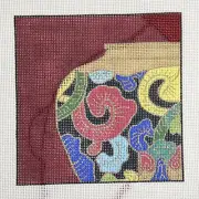 VIBRANT HAND PAINTED NEEDLEPOINT CANVAS: ORIENTAL VASE BM