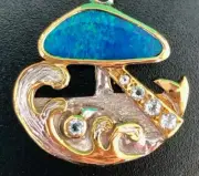 ODD Unusual Opal Armadillo Australian Opal Topaz Pendant SEE VIDEO $696 TAGs
