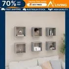Wall Cube Shelves 6 pcs Concrete Grey 26x15x26 cm Floating Storage Home De 07039