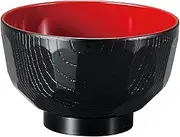 Yamasita Craft [A] φ110 Ebisu Turtle Soup Bowl Kurochi Vermilion 710-23-966