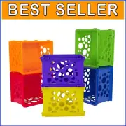 Assorted Mini Storage Crates - Lightweight, Stackable & Impact-Resistant Bins