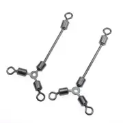 50pcs Long leg O-shape three way fishing rolling swivels 3 way Fishing Connector