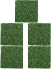5Pcs 30x30cm Fake Grass Artificial Grass Square Shaped Fake Grass Decor for Crafts Artificial Grass Lawn Turf DIY for DIY Garden Decor Kit