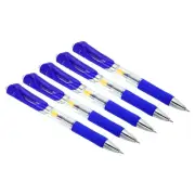 Blue Gel Pens,18Pcs Fine Point Clear Rod With Blue Soft Grip,0.5mm Roller Ball